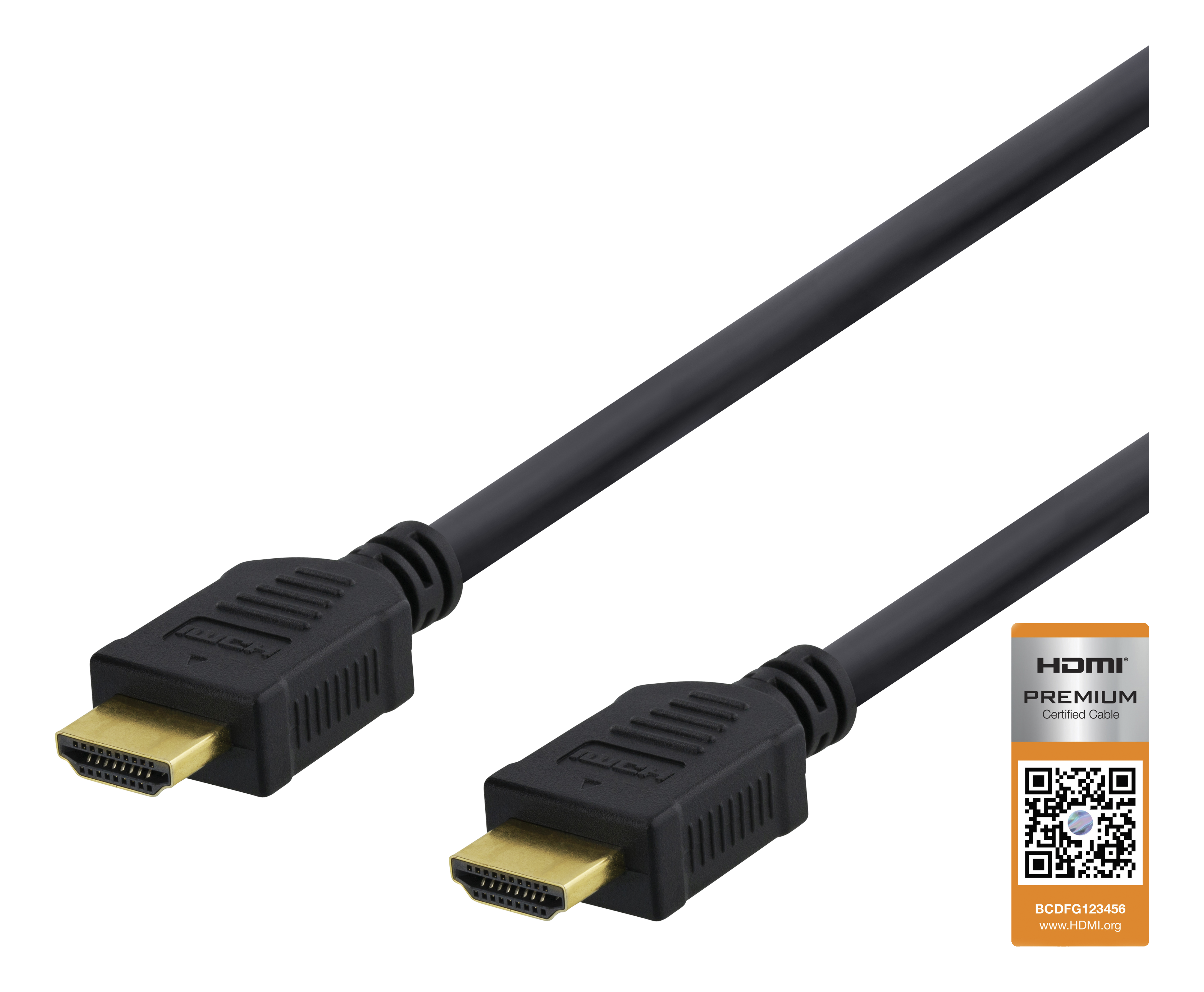 DELTACO High-Speed Premium HDMI-kabel, 1,5m, Ethernet, 4K UHD, svart"