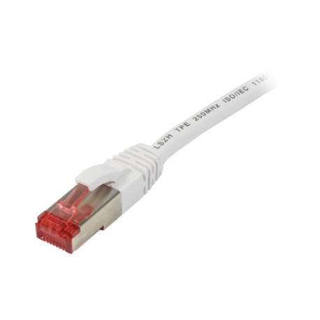 Patchkabel RJ45, CAT6 250Mhz, 1.0m vit, S-STP(S/FTP),TPE/LSZH(Superflex), Synergy 21